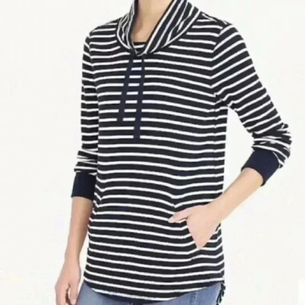J. Crew Factory Striped Funnelneck Sweatshirt Xs